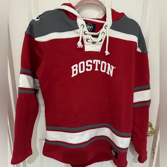 47 Other - 47 Brand Boston University hockey Red Hoodie with Cream Laces size large